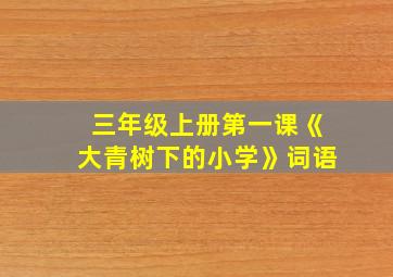 三年级上册第一课《大青树下的小学》词语