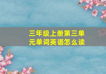 三年级上册第三单元单词英语怎么读