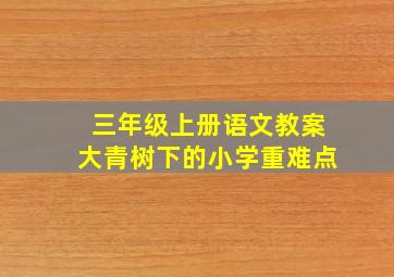 三年级上册语文教案大青树下的小学重难点