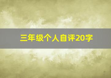 三年级个人自评20字