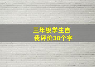 三年级学生自我评价30个字