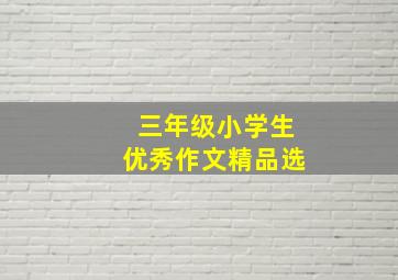 三年级小学生优秀作文精品选