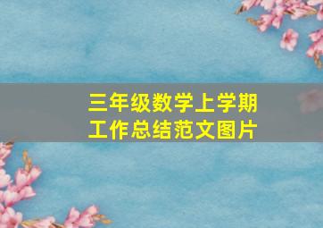 三年级数学上学期工作总结范文图片