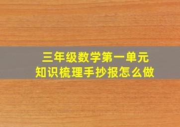 三年级数学第一单元知识梳理手抄报怎么做