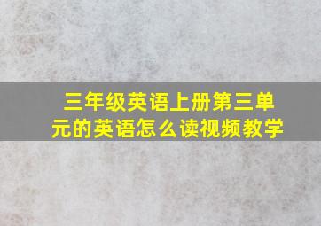 三年级英语上册第三单元的英语怎么读视频教学