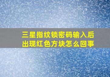 三星指纹锁密码输入后出现红色方块怎么回事