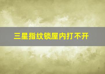 三星指纹锁屋内打不开