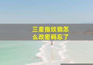 三星指纹锁怎么改密码忘了