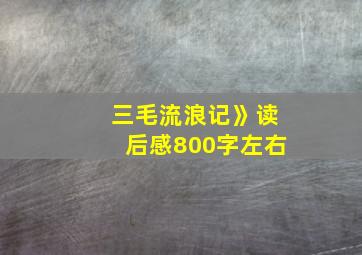 三毛流浪记》读后感800字左右