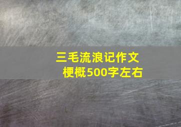 三毛流浪记作文梗概500字左右