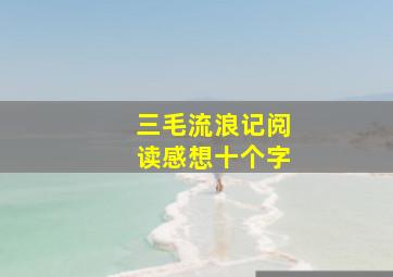 三毛流浪记阅读感想十个字