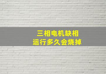 三相电机缺相运行多久会烧掉