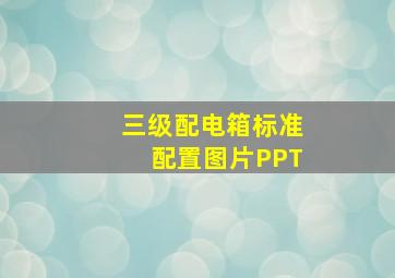 三级配电箱标准配置图片PPT