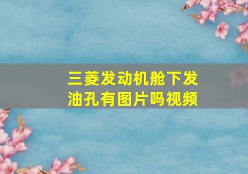 三菱发动机舱下发油孔有图片吗视频