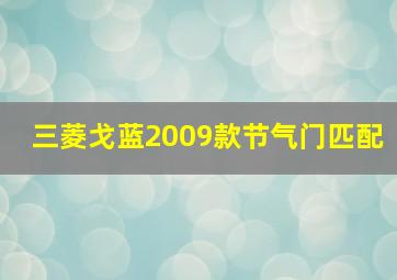 三菱戈蓝2009款节气门匹配