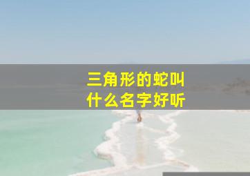 三角形的蛇叫什么名字好听