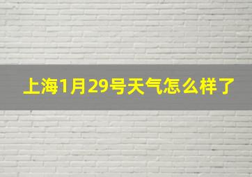 上海1月29号天气怎么样了