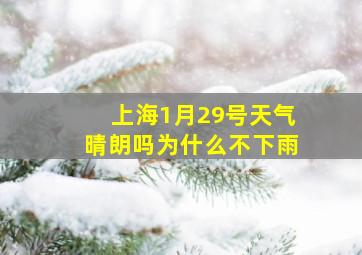 上海1月29号天气晴朗吗为什么不下雨