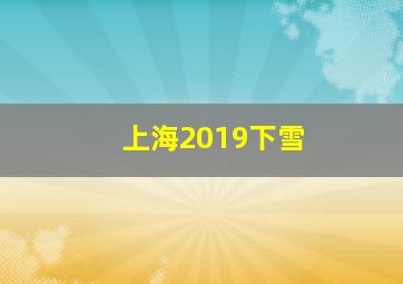 上海2019下雪