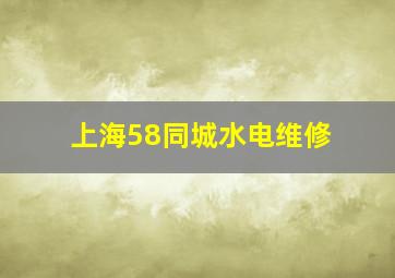 上海58同城水电维修