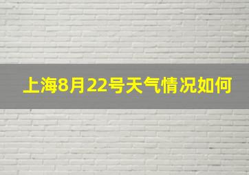 上海8月22号天气情况如何