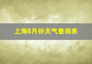 上海8月份天气查询表