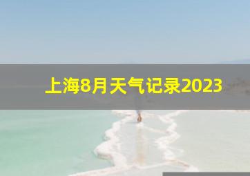 上海8月天气记录2023