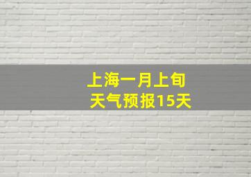 上海一月上旬天气预报15天