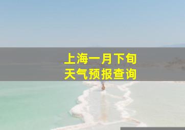 上海一月下旬天气预报查询