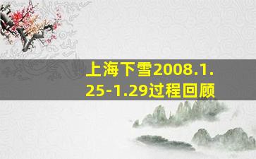 上海下雪2008.1.25-1.29过程回顾