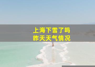 上海下雪了吗昨天天气情况