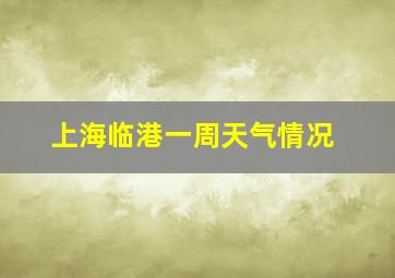 上海临港一周天气情况