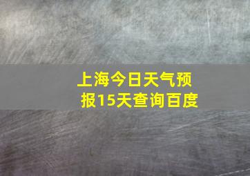 上海今日天气预报15天查询百度