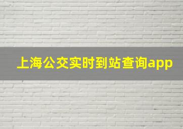 上海公交实时到站查询app