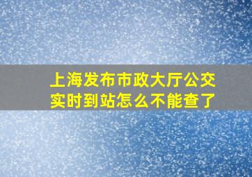 上海发布市政大厅公交实时到站怎么不能查了