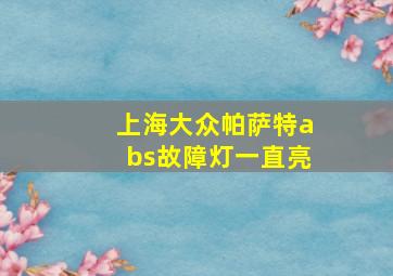 上海大众帕萨特abs故障灯一直亮