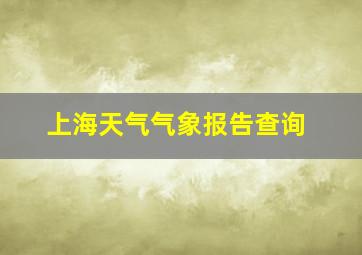 上海天气气象报告查询