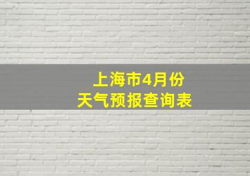 上海市4月份天气预报查询表