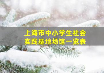 上海市中小学生社会实践基地场馆一览表