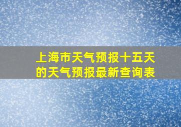 上海市天气预报十五天的天气预报最新查询表