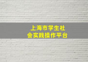 上海市学生社会实践操作平台