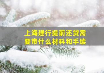 上海建行提前还贷需要带什么材料和手续