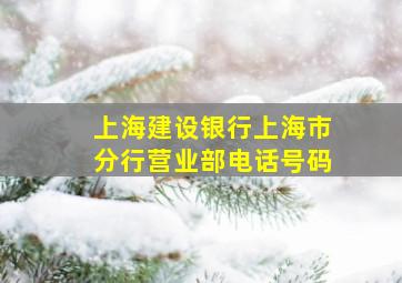 上海建设银行上海市分行营业部电话号码