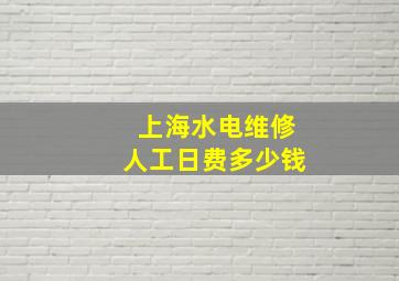 上海水电维修人工日费多少钱