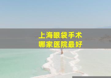 上海眼袋手术哪家医院最好