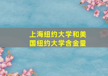 上海纽约大学和美国纽约大学含金量