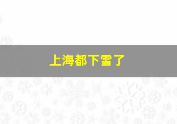 上海都下雪了