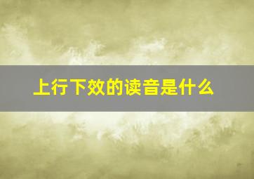 上行下效的读音是什么