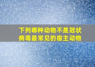 下列哪种动物不是冠状病毒最常见的宿主动物