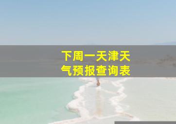 下周一天津天气预报查询表